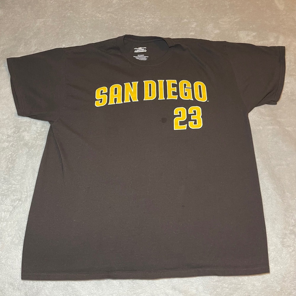 San Diego Padres Fernando Tatis Jr 23 T-Shirt Mens XL Brown MLB Graphic Tee